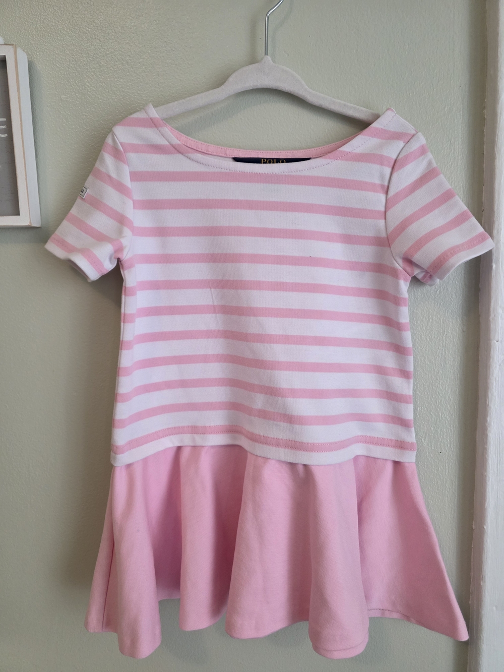 Striped Pink & White Peplum Dress
